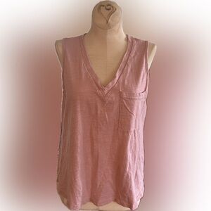 SHEIN Dusty Pink V-Neck Tank Top
